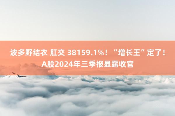 波多野结衣 肛交 38159.1%！“增长王”定了！A股2024年三季报显露收官