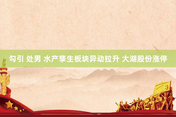 勾引 处男 水产孳生板块异动拉升 大湖股份涨停