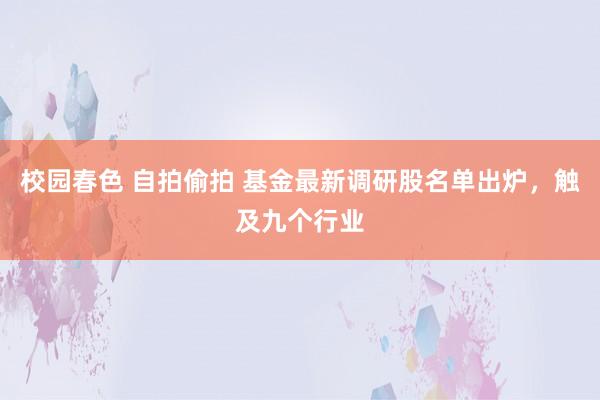 校园春色 自拍偷拍 基金最新调研股名单出炉，触及九个行业
